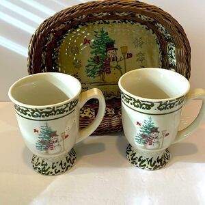 Christmas mug set with basket